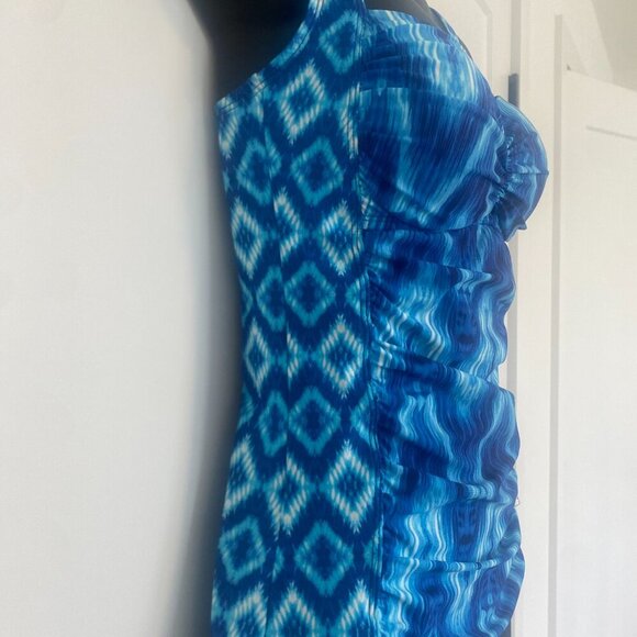 La Blanca Blue Wrap Slimming Swim Tankini Top‎ Women's Size 6 - Picture 2 of 5